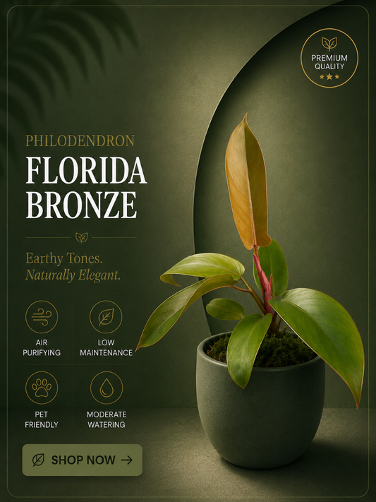 Philodendron Florida Bronze Well Rooted Plant in Jiffy Bag