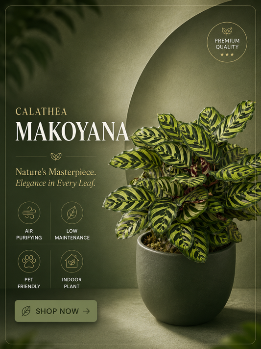 Calathea Makoyana (Well Rooted Plant With Pot)