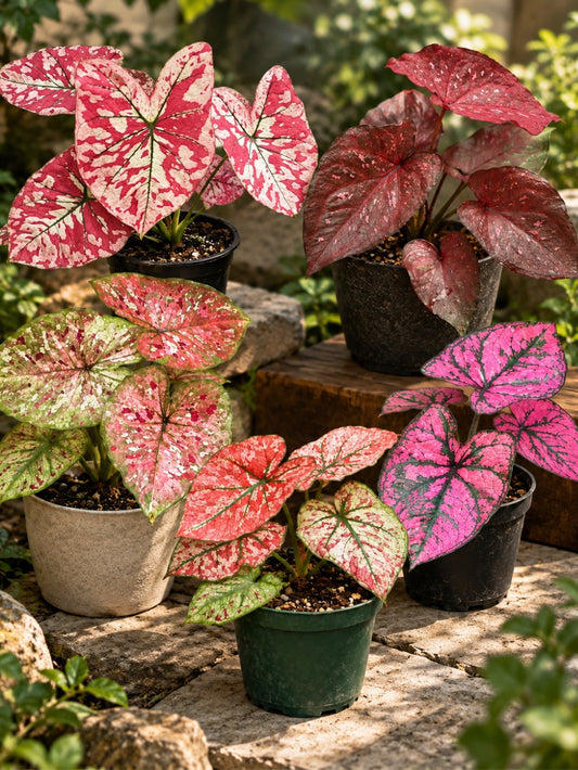 Rare Thai Caladium Combo 1599/- One in Universe,Wedding Dress,Pink Patch,Thadbankew,Tawasuriayan