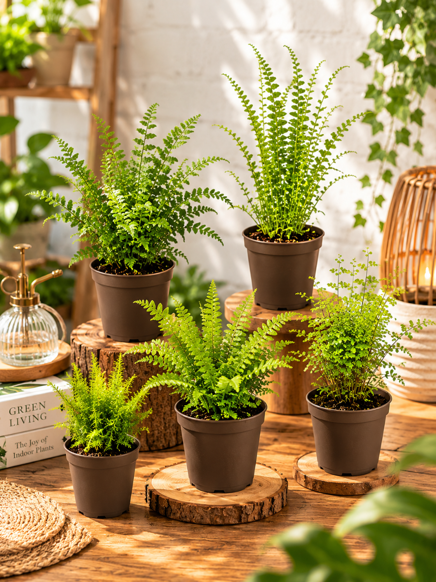 Ferns Super Combo 555- Rabbit Foot Fern, Petticoat Fern,Tree Fern,Gold ...