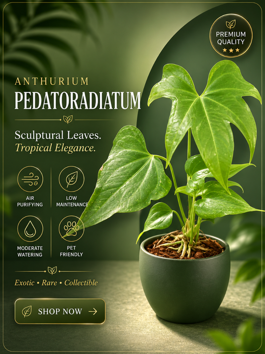Foliage Anthurium Pedatoradiatum (Well rooted Plant) with Pot