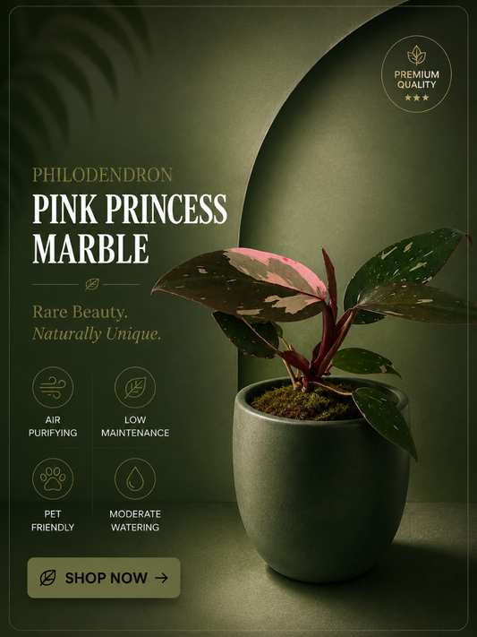 Philodendron Pink Princess Marble Tissue Culture Plant in Jiffy
