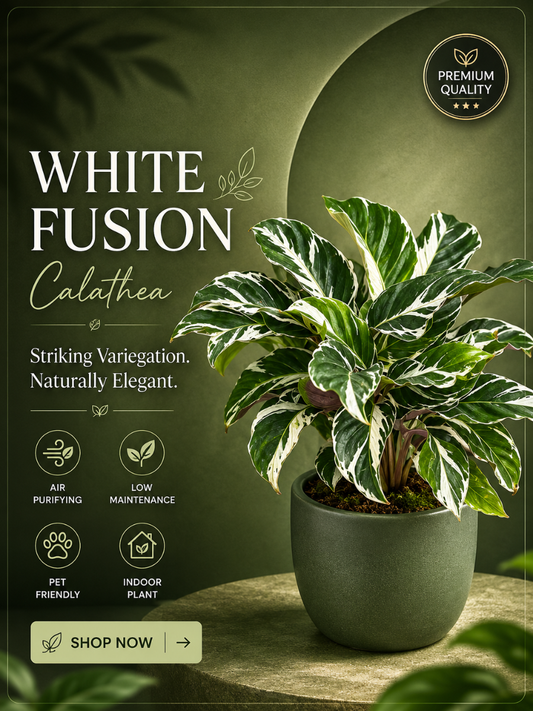 Calathea White Fusion (With Pot)